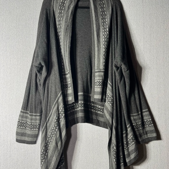 Eddie Bauer Sweaters - Eddie Bauer Charcoal and Light Gray Women's Cardigan